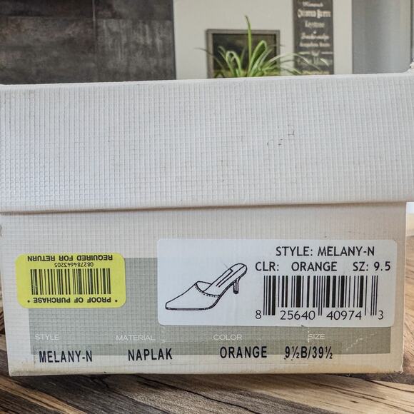 BCBGirls Orange Naplak Leather Melany Heels, Women's Size 9.5 - Picture 4 of 8